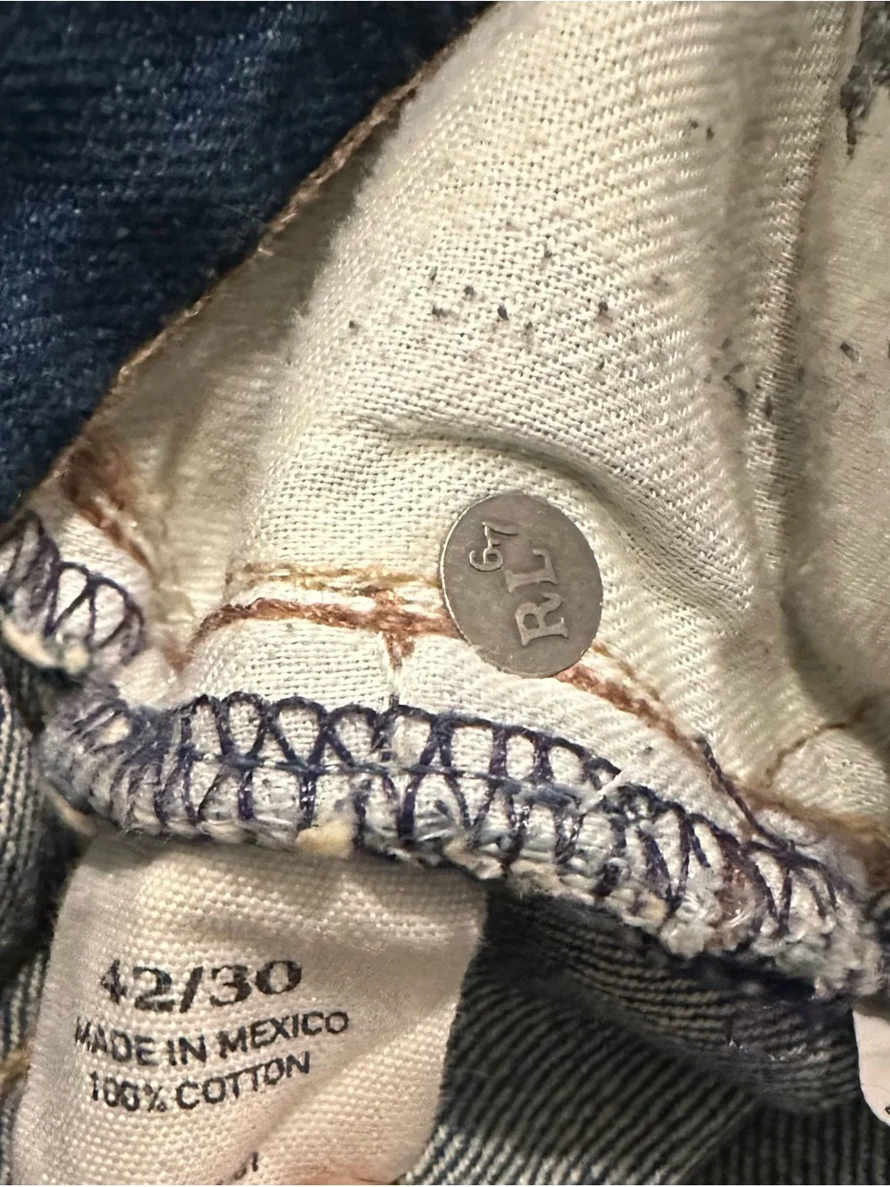 Ralph Lauren Double RL Men's Washed Blue Relaxed Jeans